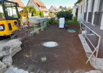 2ter Bauabschnitt bei einer Gartenneugestaltung in Schorndorf